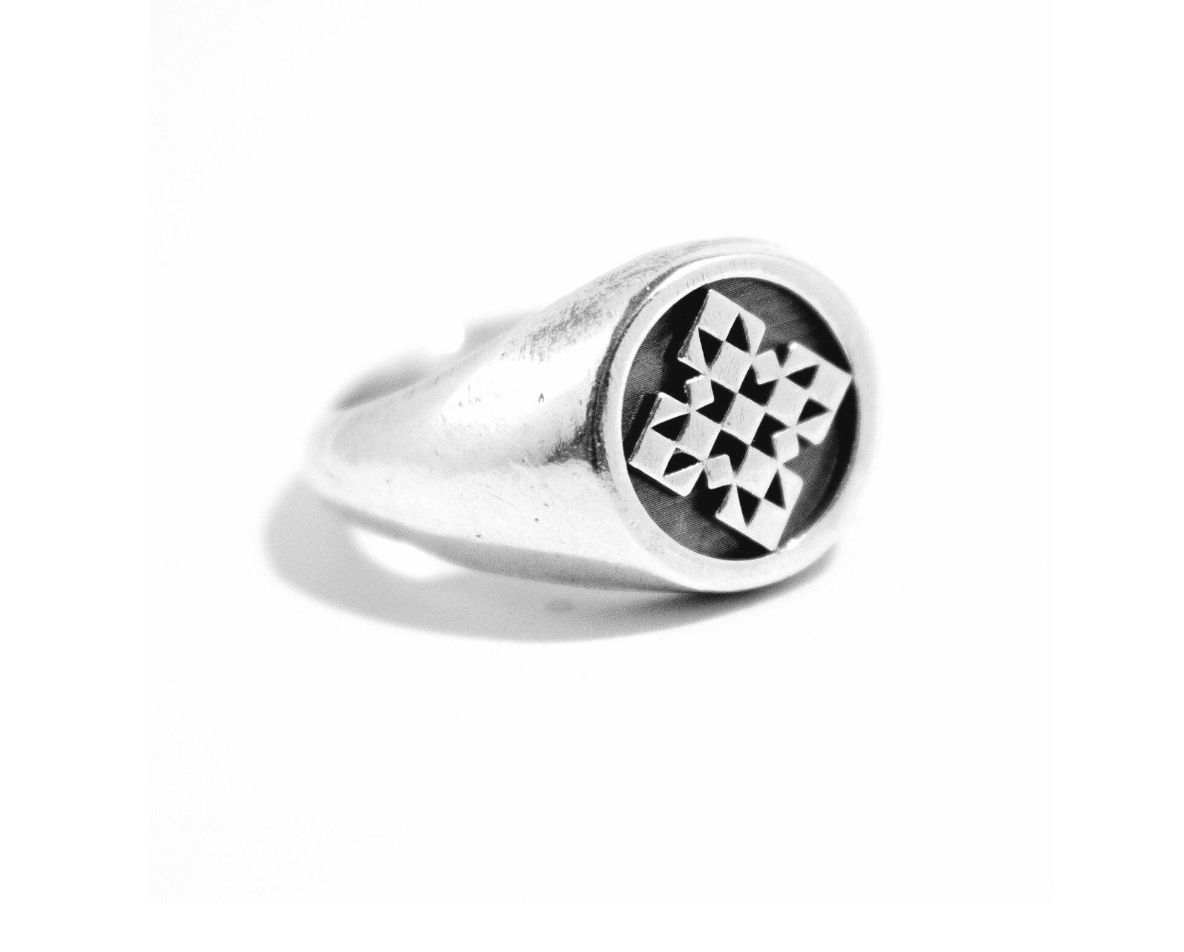 Barn Quilt Signet Ring