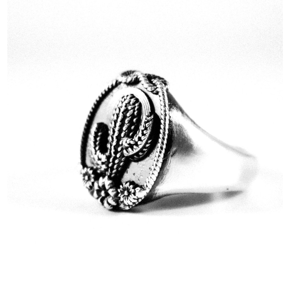 Saguaro Cactus & Full Moon Ring
