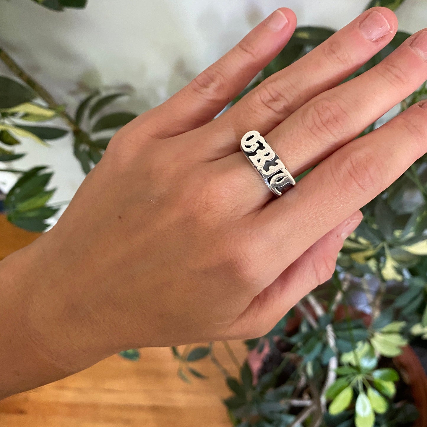 Custom 4-6 Letter Word or Name Plate Ring