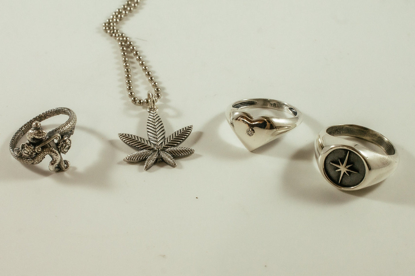 Heart Signet Ring with 3 MM Lab Diamond