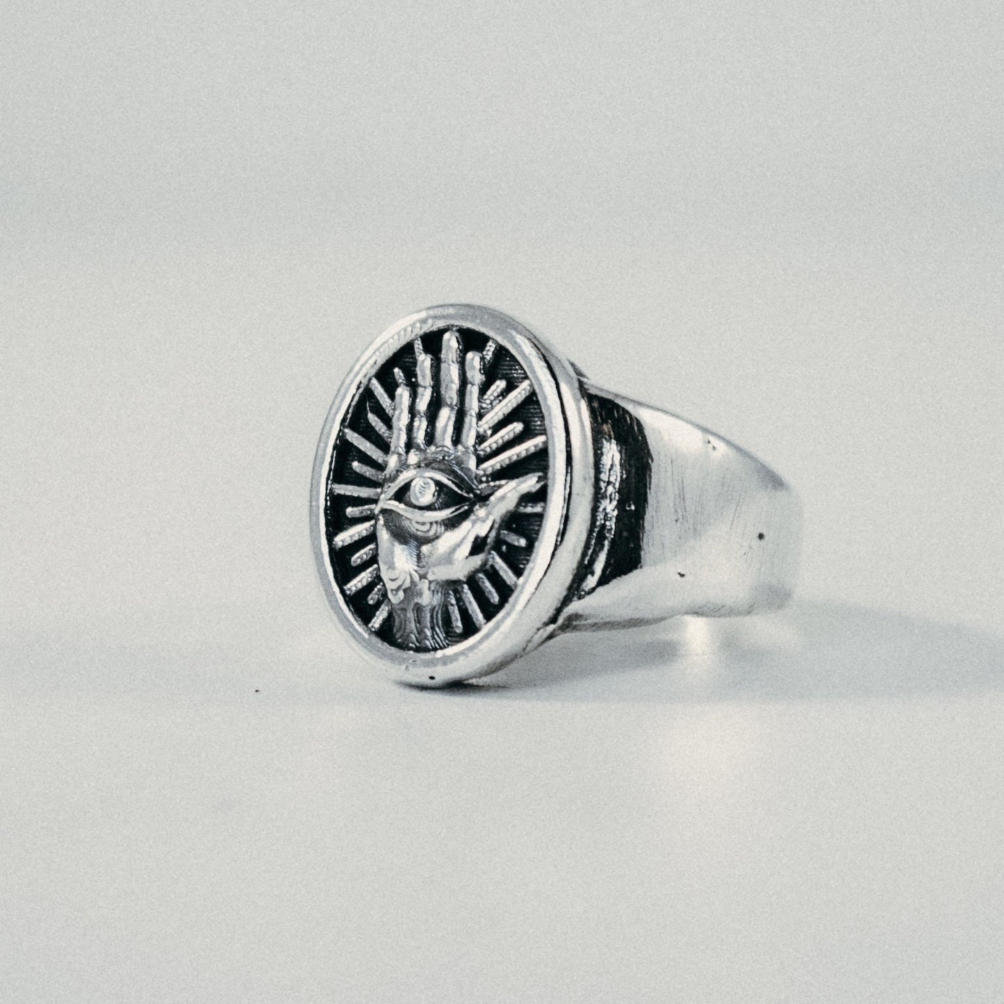 Evil Eye Ring with Smooth Sides