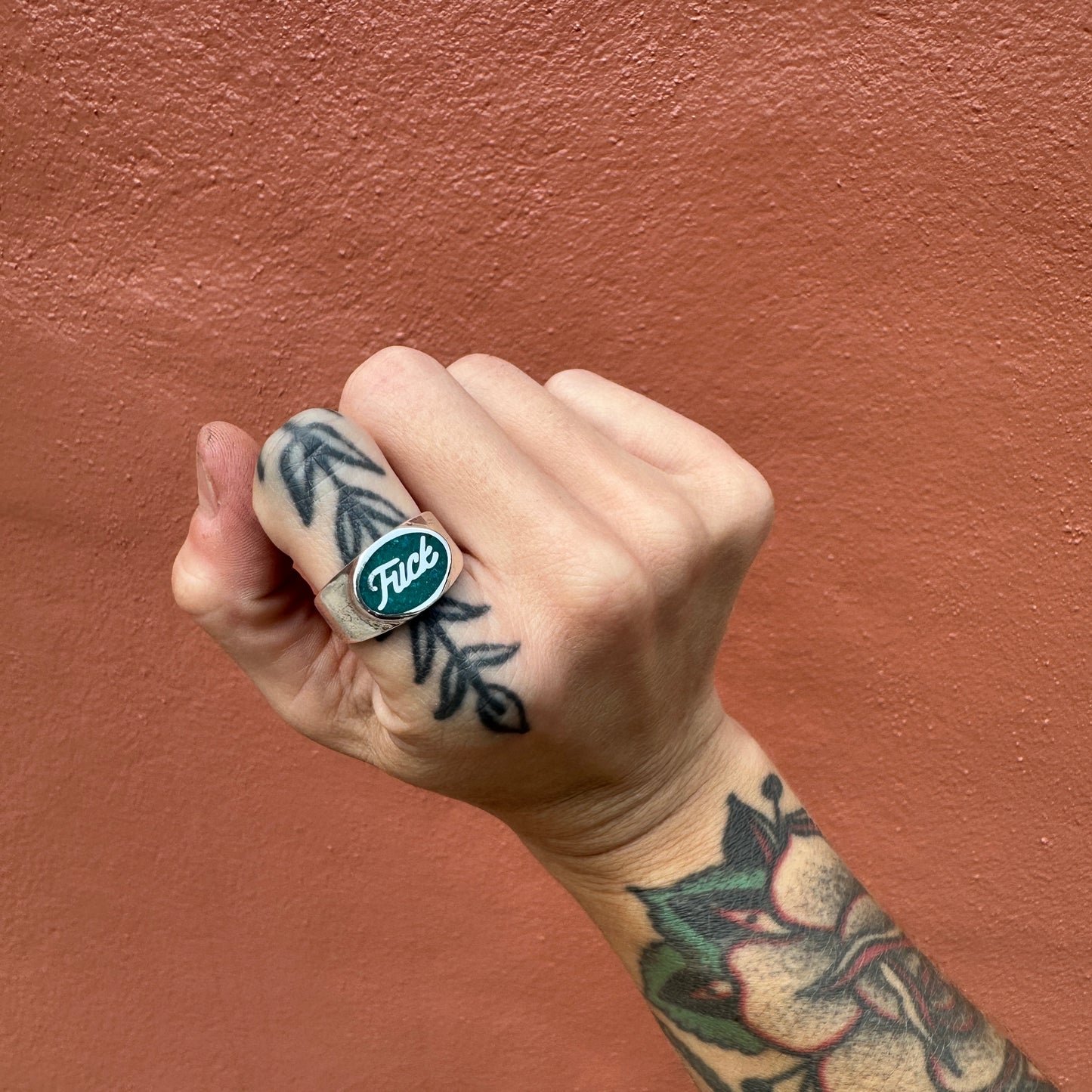 "FUCK" Ford Logo Oval Ring