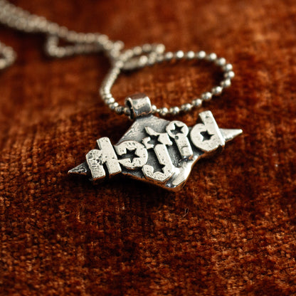 Bitch Necklace with Star Background and letters