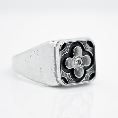 Stone Quilt Ring with Center Diamond