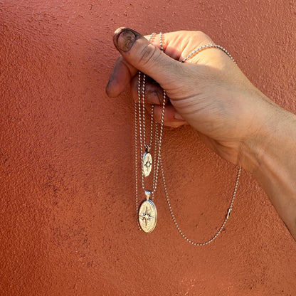 Small North Star Oval Pendant