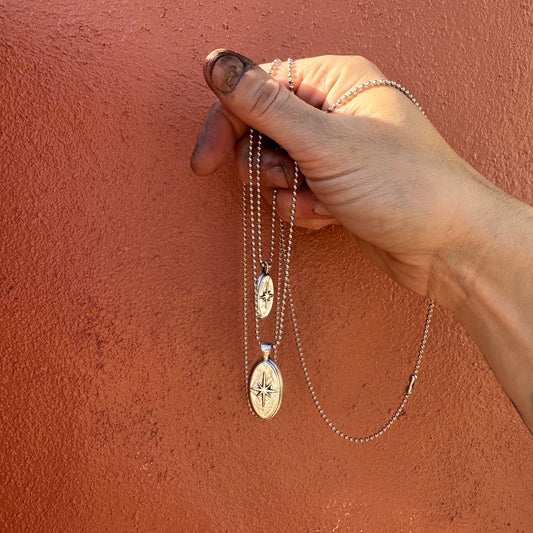 Small North Star Oval Pendant