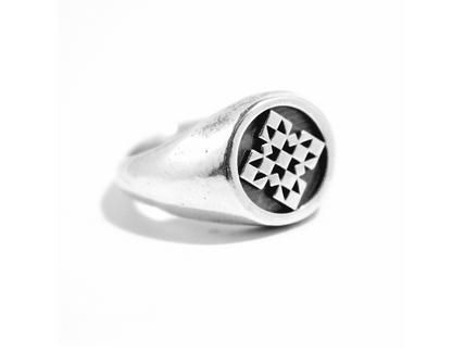 Barn Quilt Signet Ring
