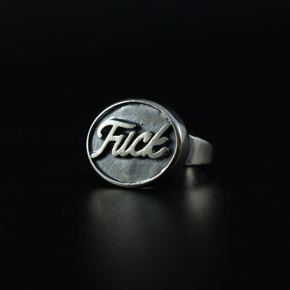 "FUCK" Ford Logo Oval Ring