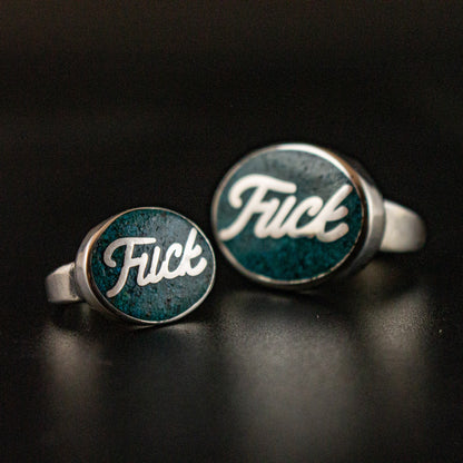 "FUCK" Ford Logo Oval Ring