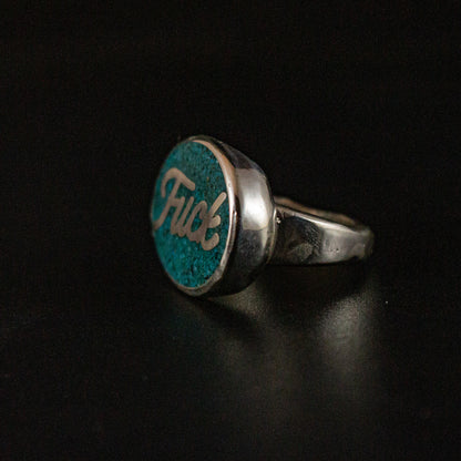 "FUCK" Ford Logo Oval Ring