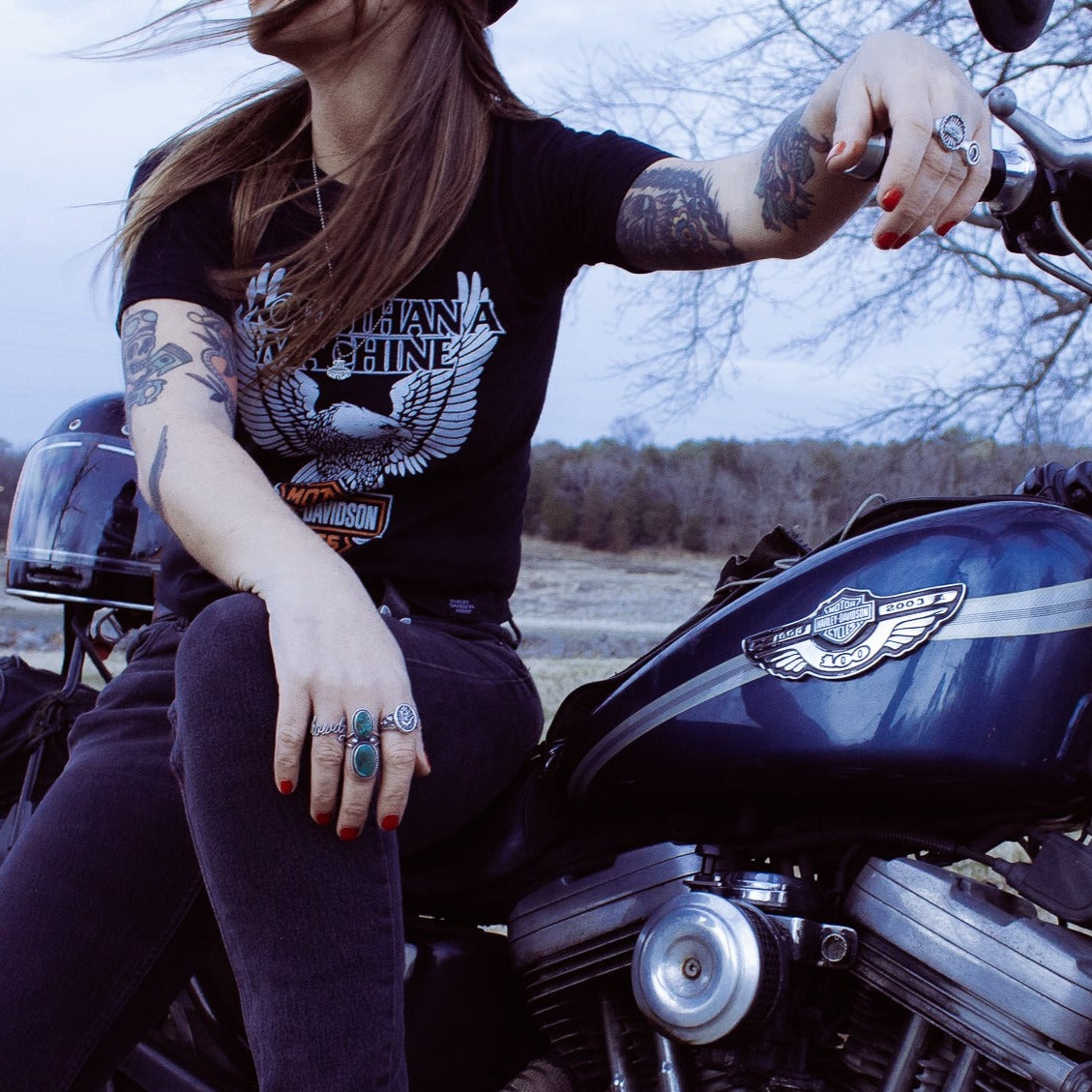 Evil Eye Ring with Magic Mushroom Sides