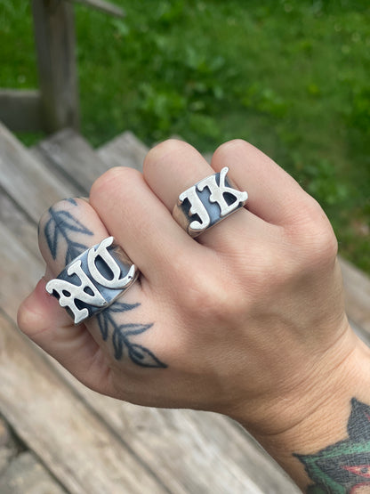 Custom Personalized Initials Ring 2 Letters