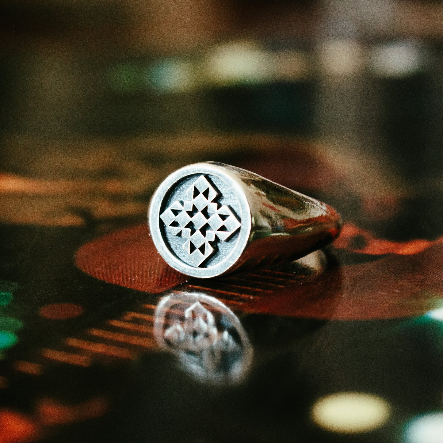 Barn Quilt Signet Ring