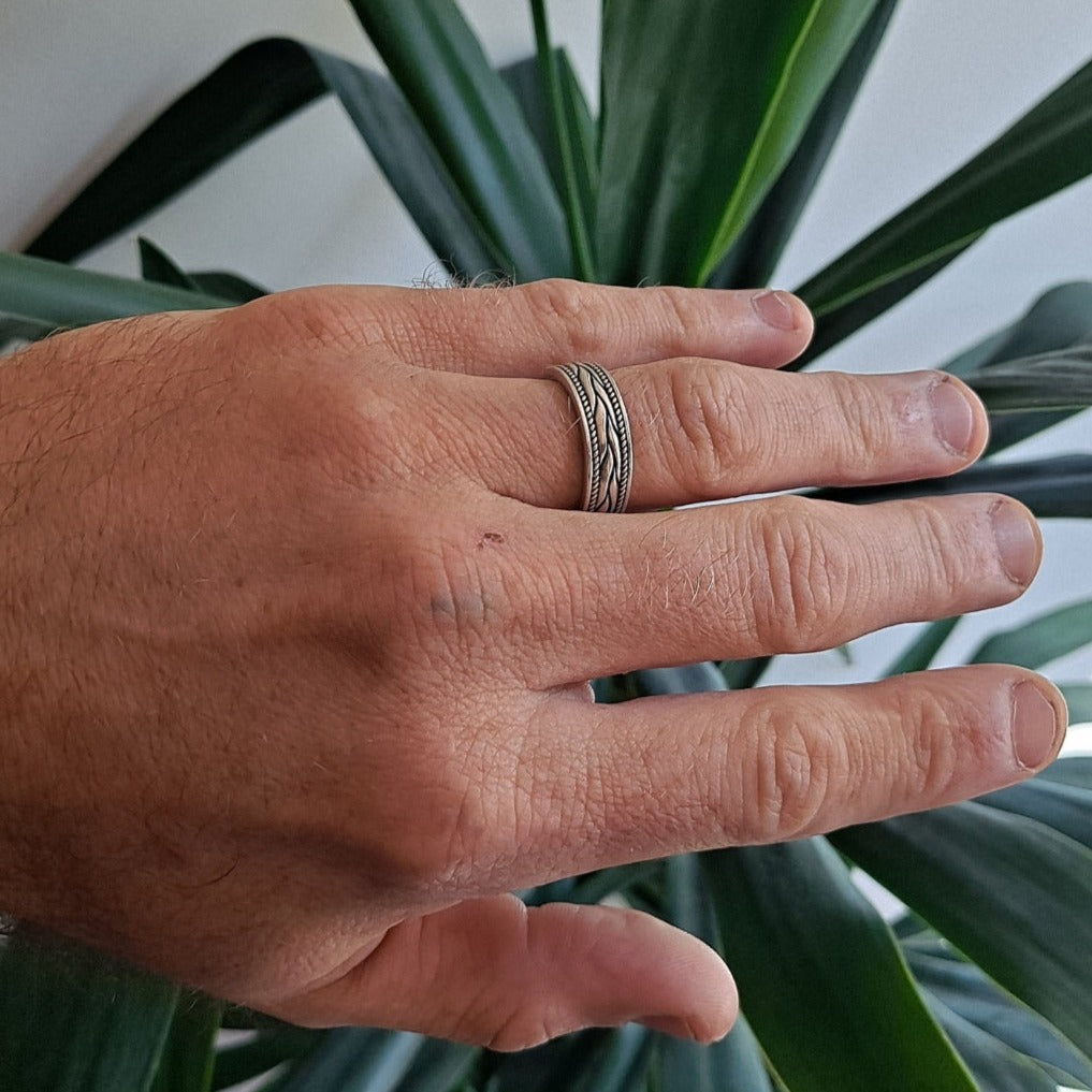 Braided Wheat Wedding Band