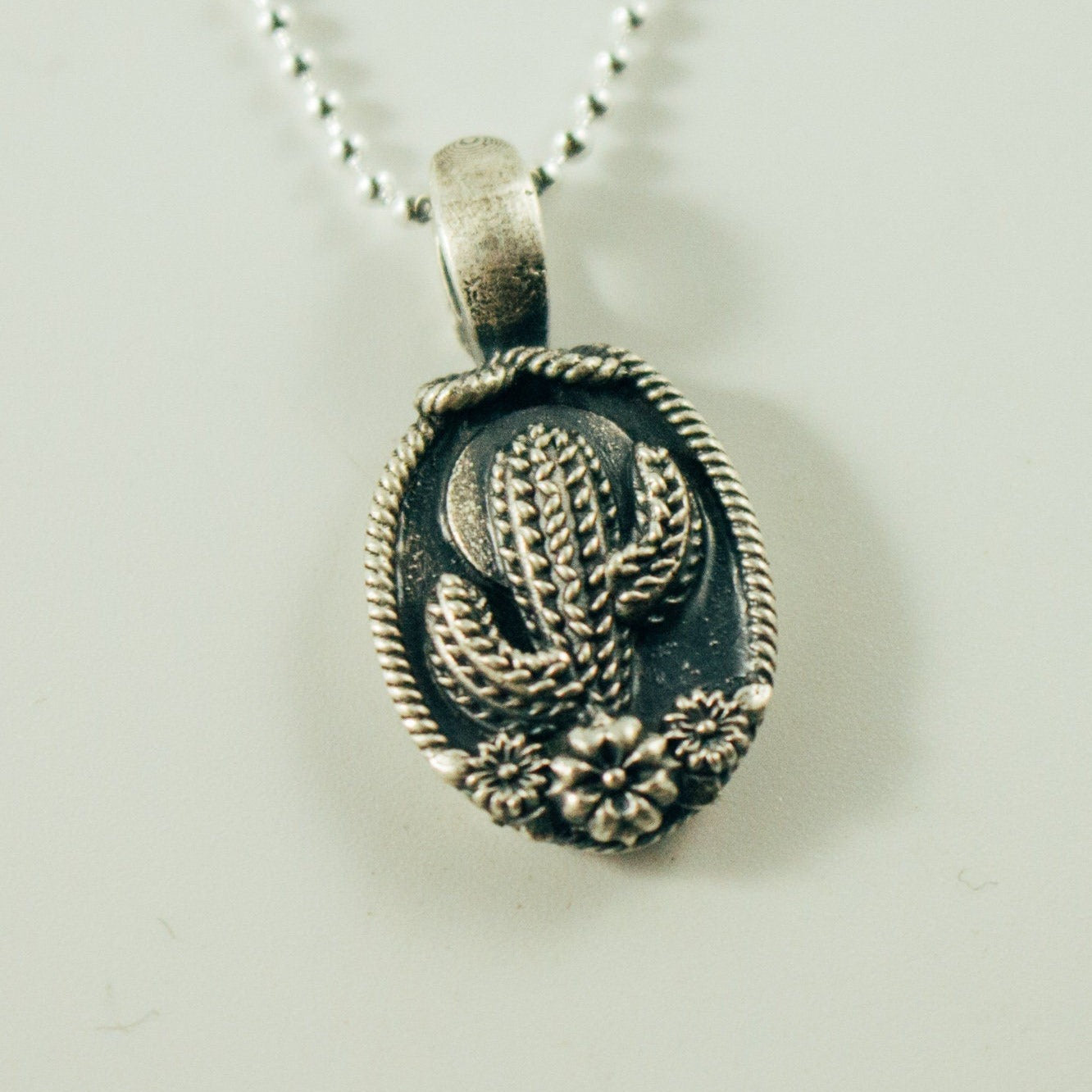 Cactus & Full Moon Pendant