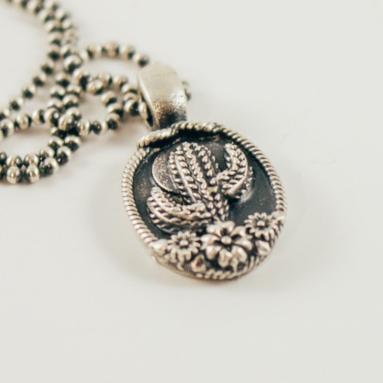 Cactus & Full Moon Pendant