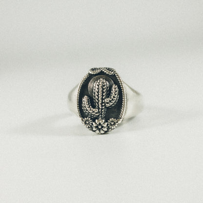 Cactus & Full Moon Ring